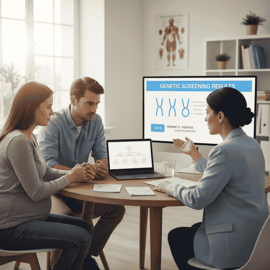 Genetic counseling session with family pedigree analysis